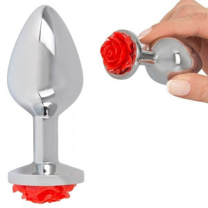 Korek analny aluminiowy Róża 9 cm