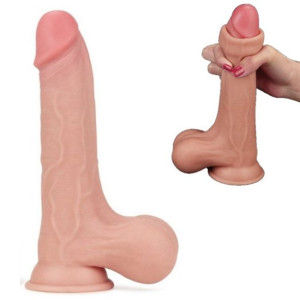 Realistyczny Penis Dildo 22cm Ruchoma Skóra