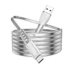 Borofone Kabel BU31 bezbarwny Shadow Jelly USB na micro USB 2,4A 1 metr sre