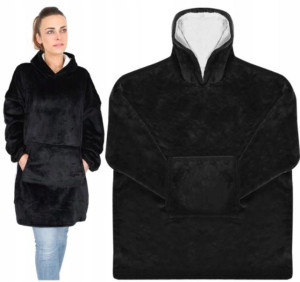 Ciepła Bluza Oversize Xxl Koc Włochacz Futrzak 2w1