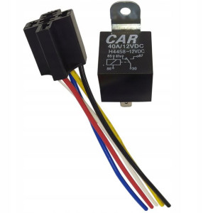 Przekaźnik Samochodowy 5pin 12v 40a + Gniazdo, Drl