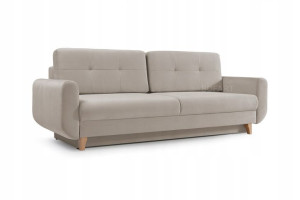 duża rozkładana sofa kanapa wersalka SOFTI beżowa welur