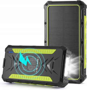 Duży powerbank 36000mAh z indukcją i panelem solar