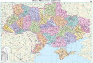 UKRAINA KODOWA  mapa ścienna plakat laminowany arkusz do oprawy powieszenia