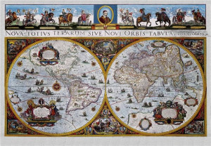 ŚWIAT XVII WIEK  mapa ścienna plakat laminowany arkusz do oprawy powieszeni