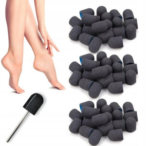 100x Kapturek ścierny pedicure ABS PODO 13 mm # 120 czarny + nośnik
