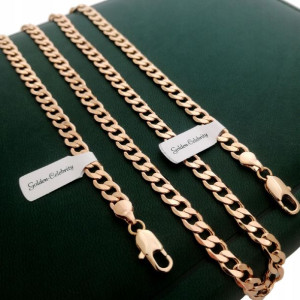 Złoty Łańcuszek Pancerka 55cm+bransoletka 23cm 6mm