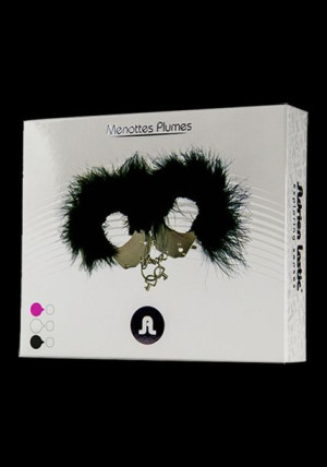 Kajdanki-Śmieszna zabawka-kadanki - Metallic Handcuffs,Feather Cov.. Black