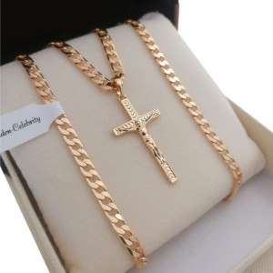 Łańcuszek Pancerka 55cm 4 Mm+krzyżyk 18k Gwarancja