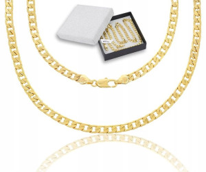 Łańcuszek Złoty Pancerka Pełna 6mm + Dedykacja 18k