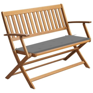Ławka ogrodowa z poduszką, 120 cm, lite drewno akacjowe