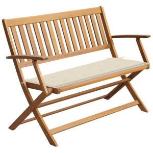Ławka ogrodowa z poduszką, 120 cm, lite drewno akacjowe