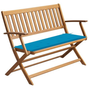 Ławka ogrodowa z poduszką, 120 cm, lite drewno akacjowe