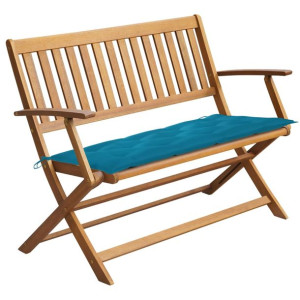 Ławka ogrodowa z poduszką, 120 cm, lite drewno akacjowe