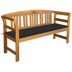 Ławka ogrodowa z poduszką, 157 cm, lite drewno akacjowe
