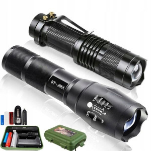 2x Latarka Wojskowa Taktyczna Zoom 1800 Lumen
