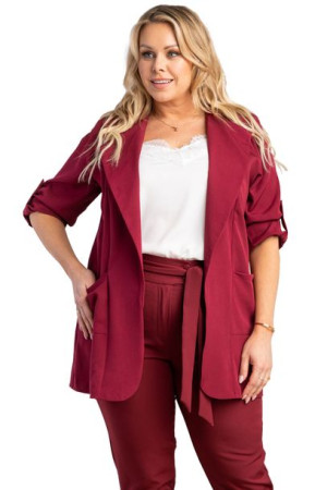 Żakiet KOSTA elegancki bordo 56 PLUS SIZE