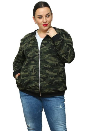 Bluza SYLWKA dres ściągacz moro 50 PLUS SIZE