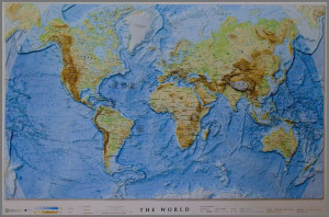 Świat Mapa Ścienna Plastyczna 3d Wypukła 1:40 000 000