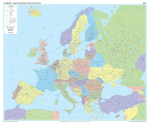 Europa Mapa Ścienna Kodowa Europy Naklejka