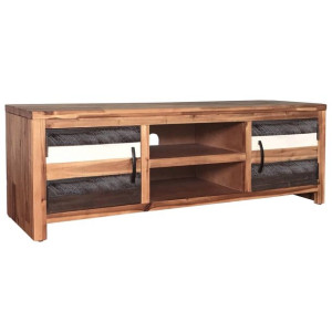Szafka pod telewizor z drewna akacjowego 120 x 35 x 45 cm