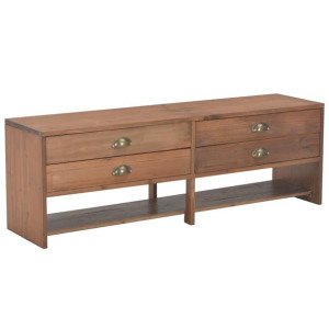 Szafka pod TV z 4 szufladami, 120x30x40 cm, lite drewno jodłowe