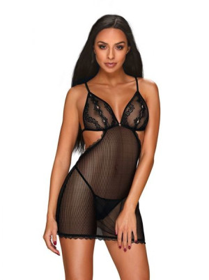 Bielizna-millagro Koszulka I Stringi Czarna L/xl