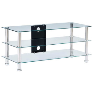 Szafka pod TV, przezroczysta, 90x40x40 cm, hartowane szkło