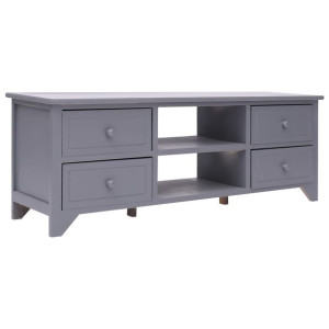 Szafka pod TV, szara, 115 x 30 x 40 cm, drewno paulownia