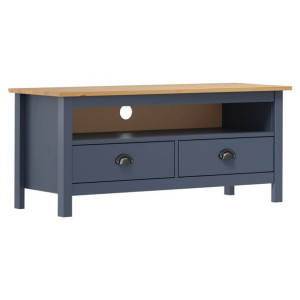 Szafka TV Hill Range, szara, 110x40x47 cm, lite drewno sosnowe