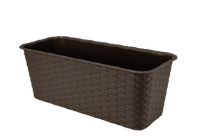 Doniczka skrzynka balkonowa RATTAN 39 cm na pelargonie surfinie tworzywo br