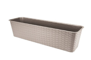 Doniczka skrzynka balkonowa RATTAN 59 cm na pelargonie surfinie tworzywo ka