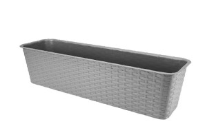 Doniczka skrzynka balkonowa RATTAN 59 cm na pelargonie surfinie tworzywo sz