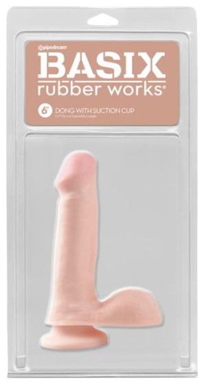 Basix Rubber Works Dildo z jądrami i przyssawką