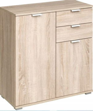 Komoda z Szufladami 71cm Biała/ Sonoma VIZIN DK