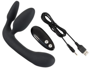 Strap On Z Wibracją Wibrator Dla Dwojga Czerń