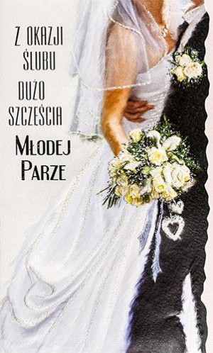 Kartka na ślub pięknie zdobiona A6102