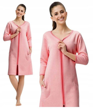 szlafrok damski LUNA 214 bawełna koralowy / XL 42