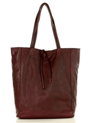 MARCO MAZZINI Torebka skórzana shopper z troczkami do zawiązywania handmade