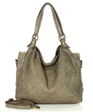 Miejska torebka pleciona na ramię skóra naturalna vintage leather bag - MAR