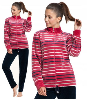dres damski LUNA 305 bordowy WELUR ciepły L