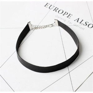 Naszyjnik Choker Skórzany - Czarny N480cz