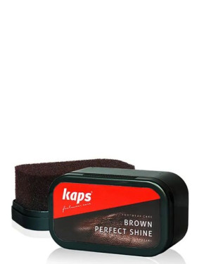 Brown Perfect Shine Kaps, gąbka do czyszczenia, nabłyszczania, brąz