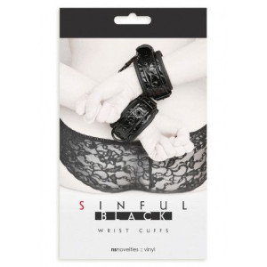 SINFUL Mankiety, kajdanki na nadgarstki BLACK