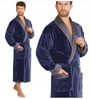 szlafrok męski DE LAFENSE BONŻURKA jeans / M