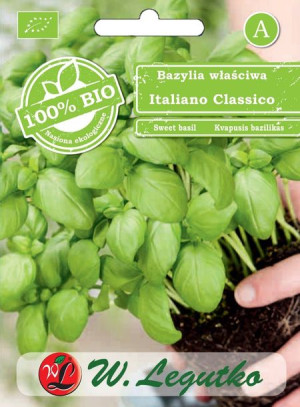 Bio Bazylia Właściwa Zielona Italiano Classico Nasiona Ekologiczne 0,5g