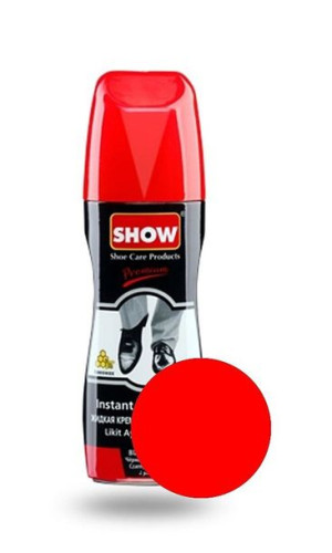 Czerwona samopołyskowa pasta w płynie do butów Show