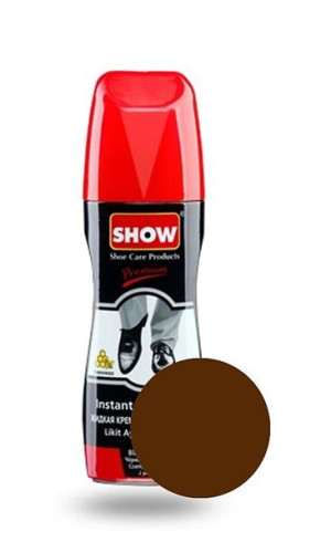 Ciemnobrązowa samopołyskowa pasta w płynie do butów Show
