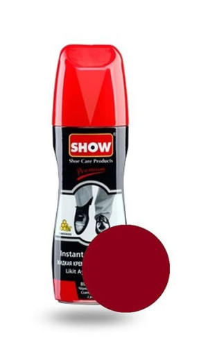 Bordowa samopołyskowa pasta w płynie do butów Show