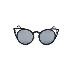 Okulary "Royal Cat Eyes" - Czarne Ze Srebrnym Ok70Wz2